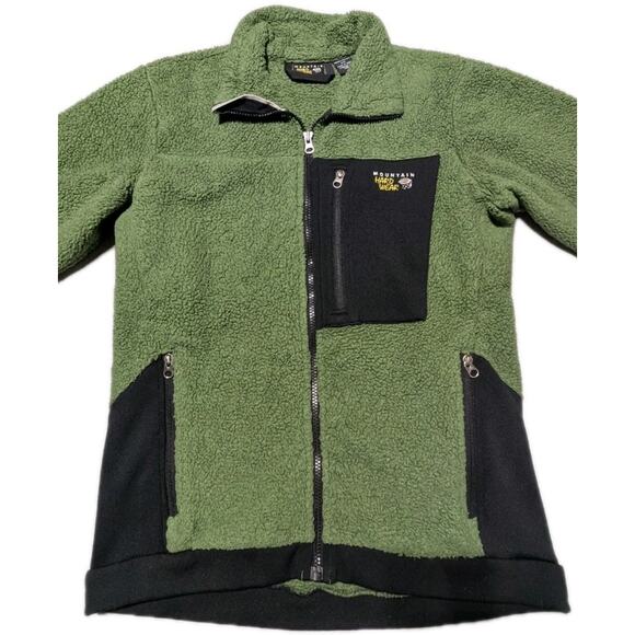 Mountain Hardwear Monkey Fleece Jacket Women’s M Green High Loft Stretch Panels - Picture 13 of 13